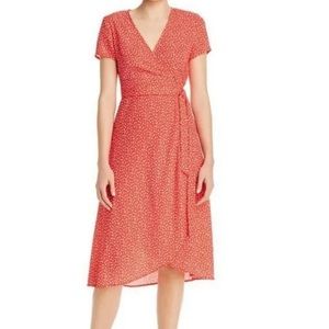 Charlie Holiday Penelope red floral wrap dress